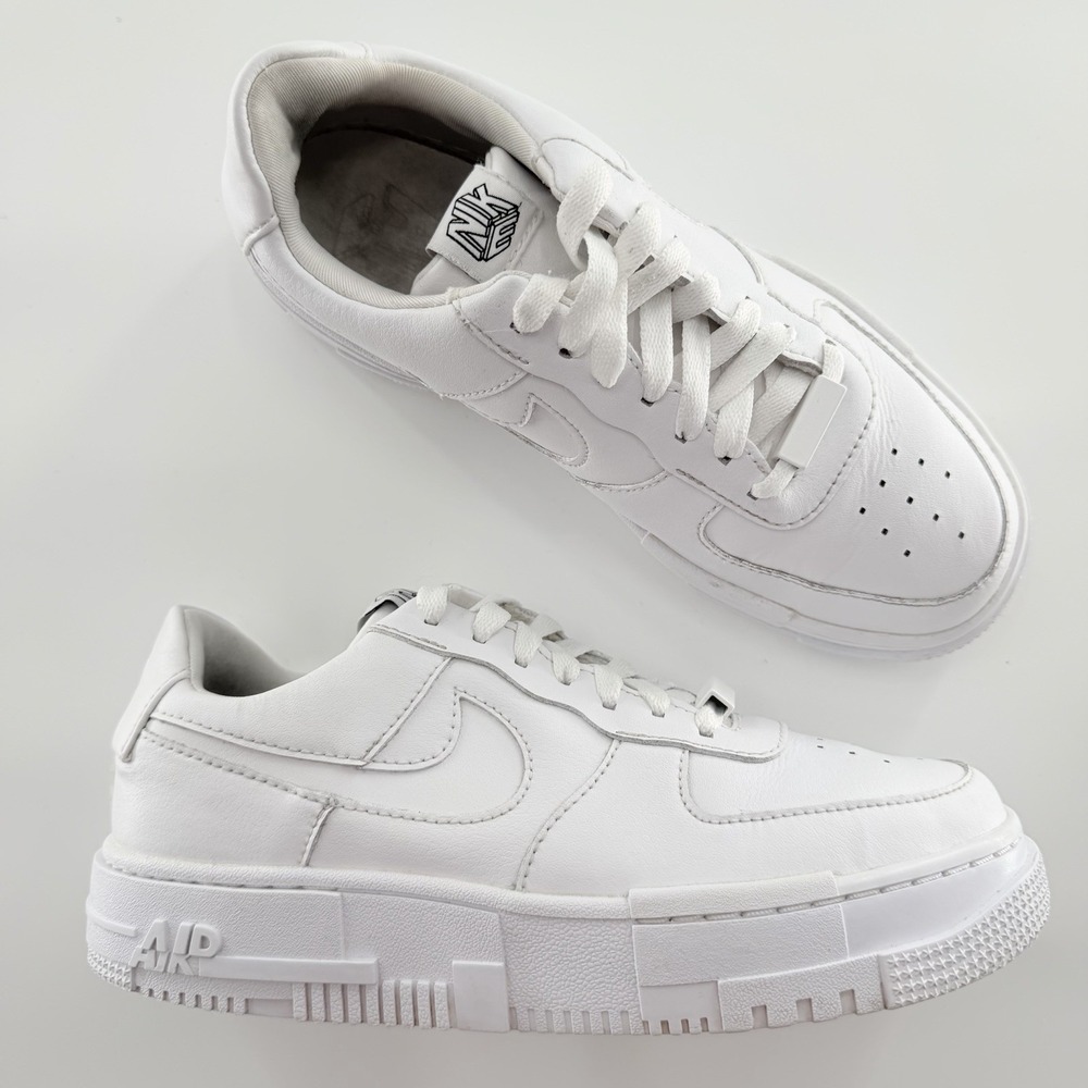 Nike Air Force 1 Pixel Y2K Clean Streetwear Chunky All White 7 Platform Sneakers